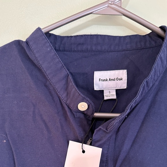 Large Navy Blue Frank and Oak Button up Long sleeve shirt - Picture 2 of 4
